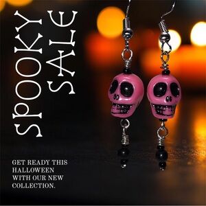 Skulls & Such Pink Earrings -SALE-